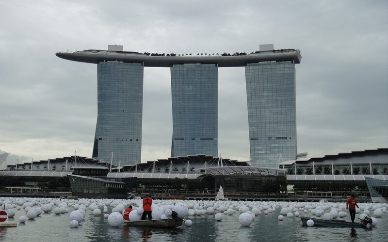 Marina Bay Sands — Gray, Overcast