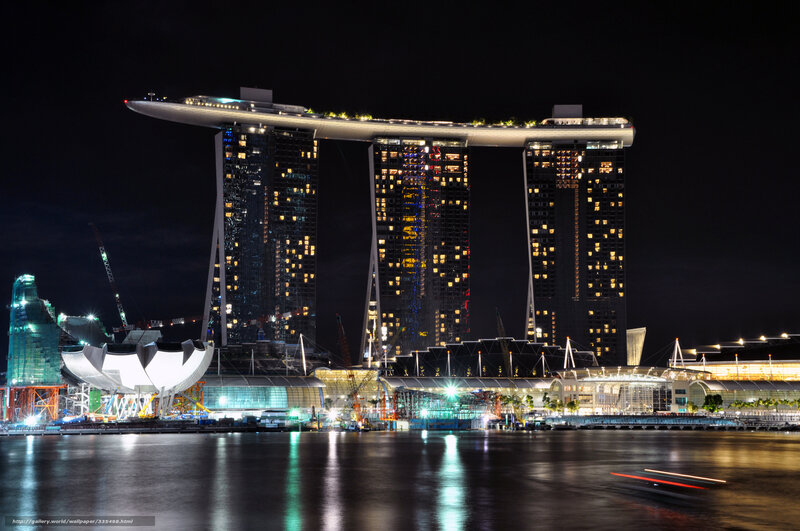Marina Bay Sands Hotel — Black, Dramatic, Night