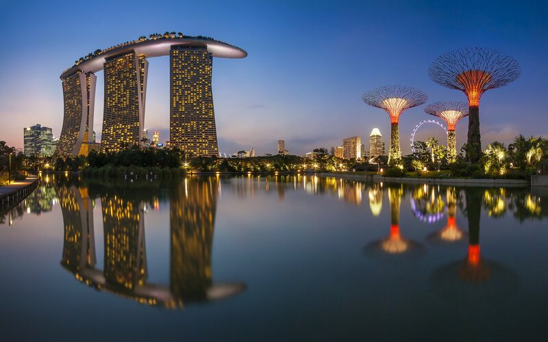 Marina Bay Sands Hotel — Blue, Serene, Night