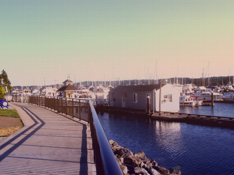 Marina walkway with boats