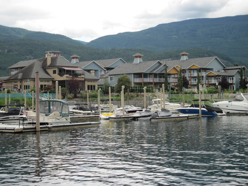Marina with Boats and Buildings — Blue, Calm