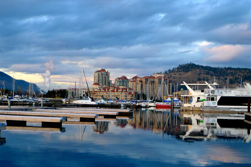 Marina with Boats and Buildings — Blue, Dramatic