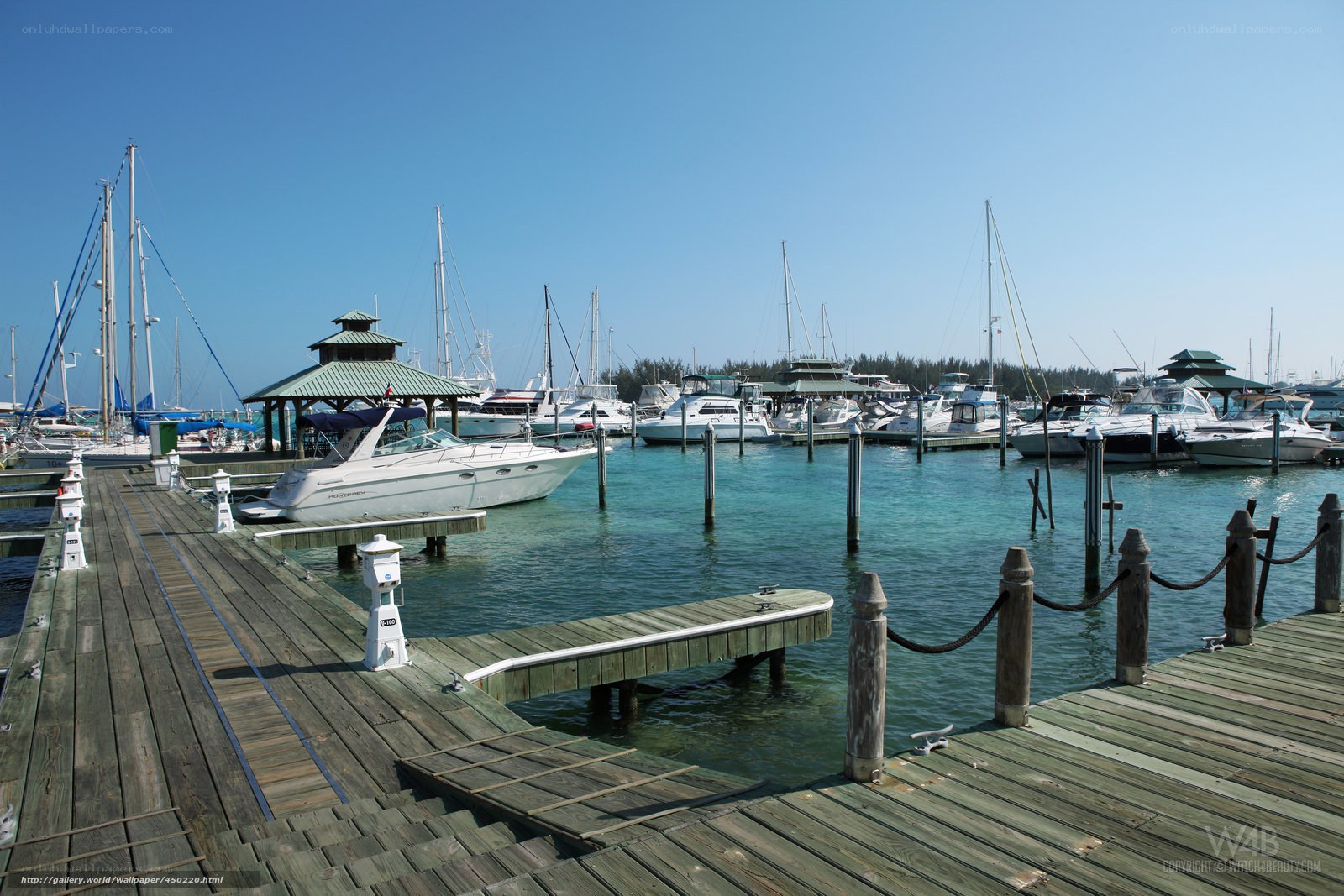 Marina with boats and docks