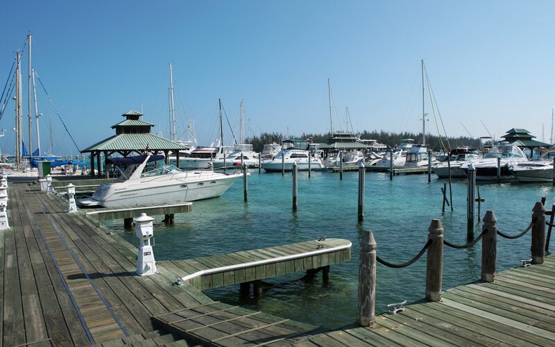 Marina with Boats — Blue, Calm, Afternoon, Photograph, Docks