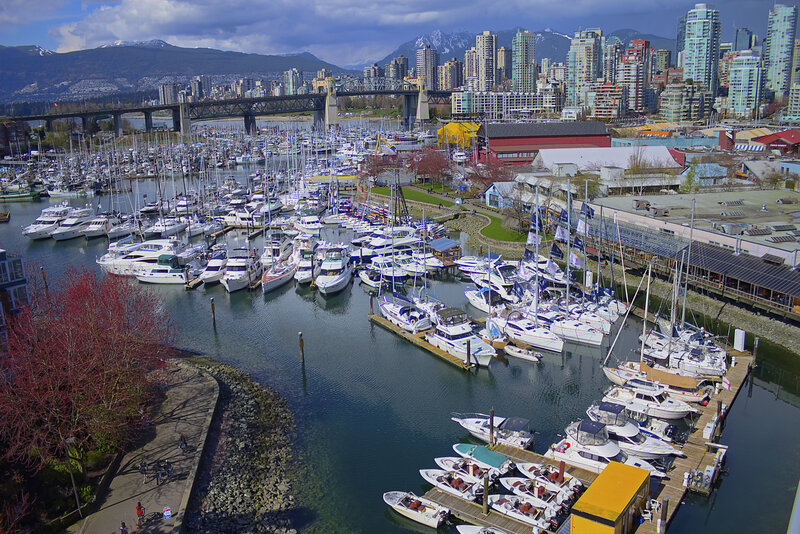 Marina with Boats — Blue, Serene, Spring