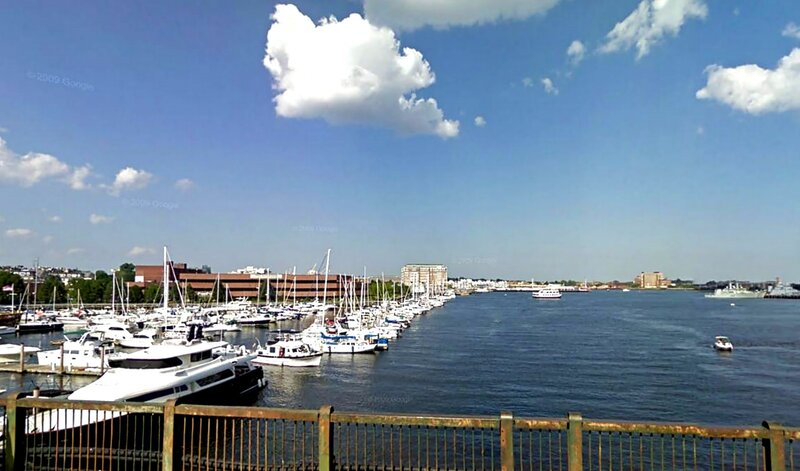 Marina with Boats — Blue