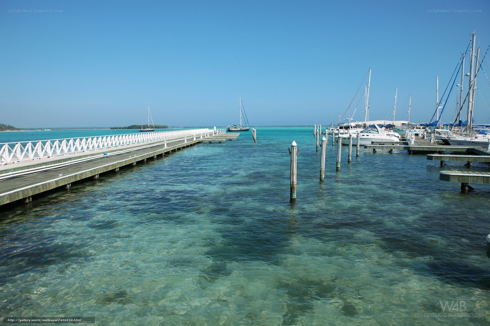 Marina with clear turquoise water