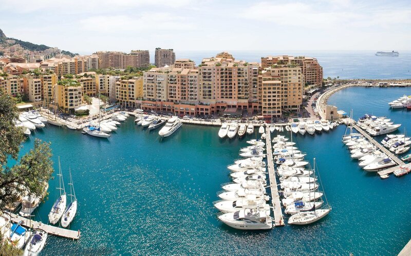 Marina with Yachts — Blue, Serene, Afternoon, Photograph, Buildings