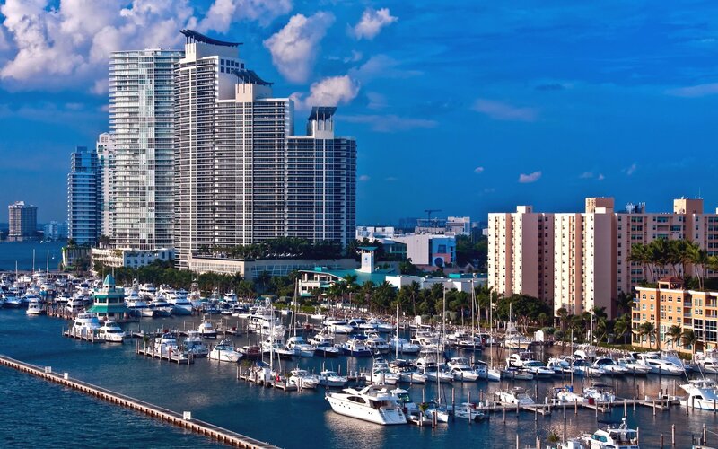 Marina with Yachts — Blue