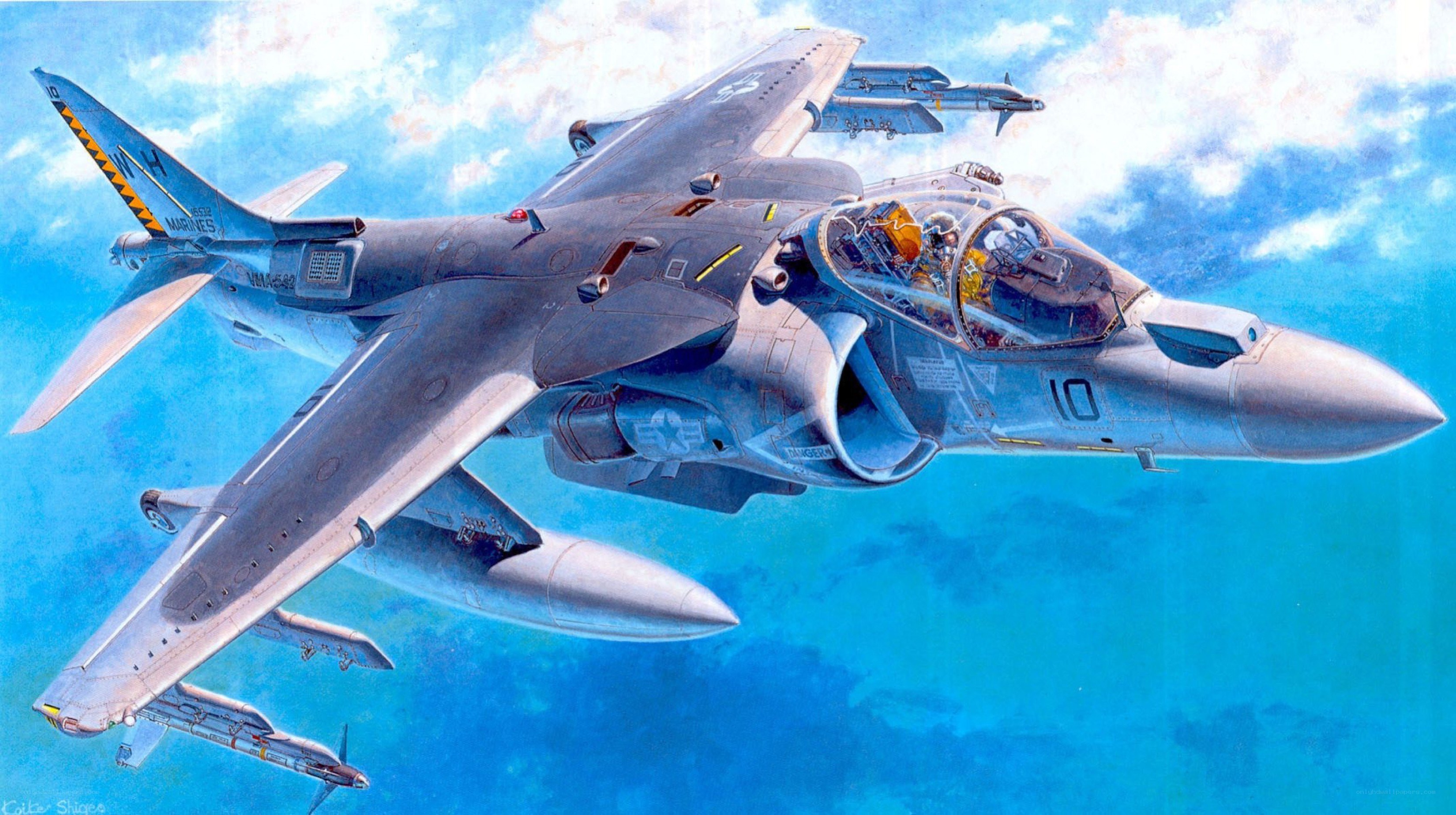 Marine AV-8B Harrier in flight