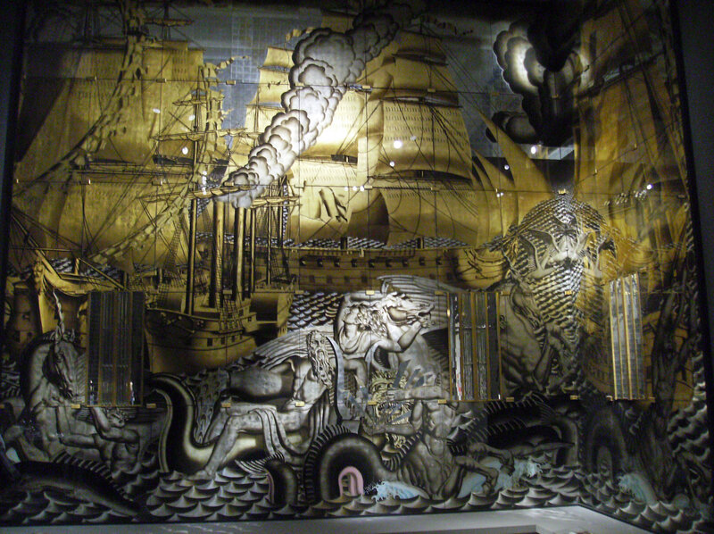 Marine battle mural artwork