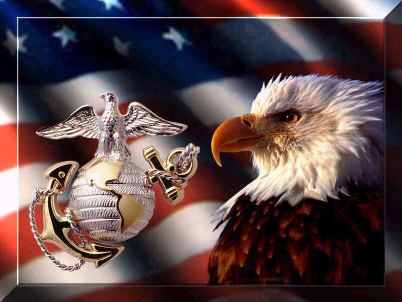Marine Corps emblem and bald eagle