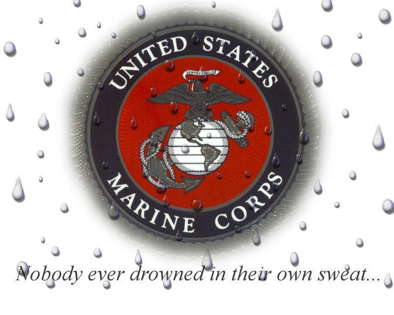 Marine Corps emblem with quote