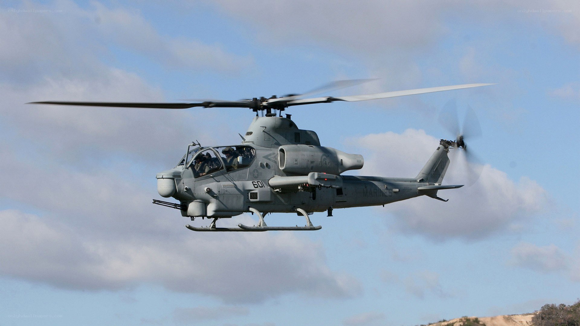 Marine Corps helicopter in flight