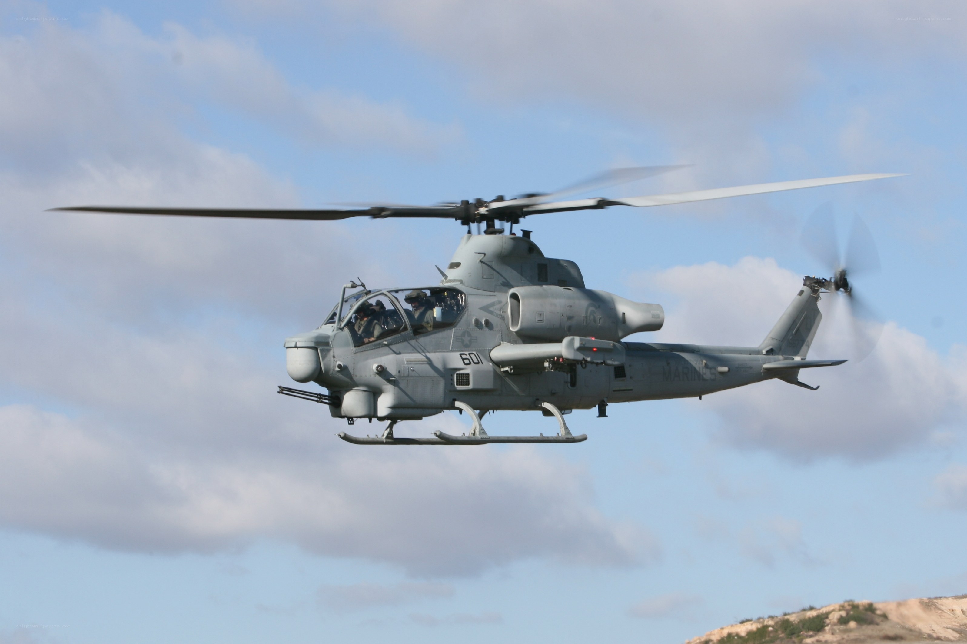 Marine Corps helicopter in flight