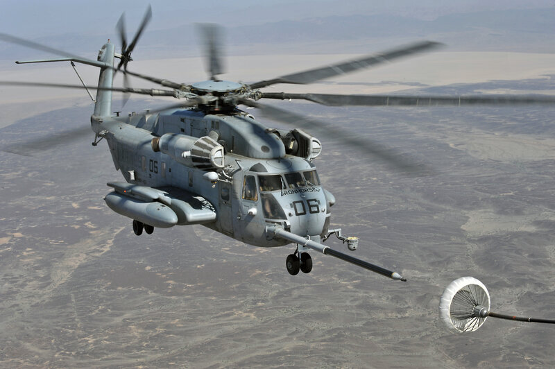 Marine Corps helicopter in flight