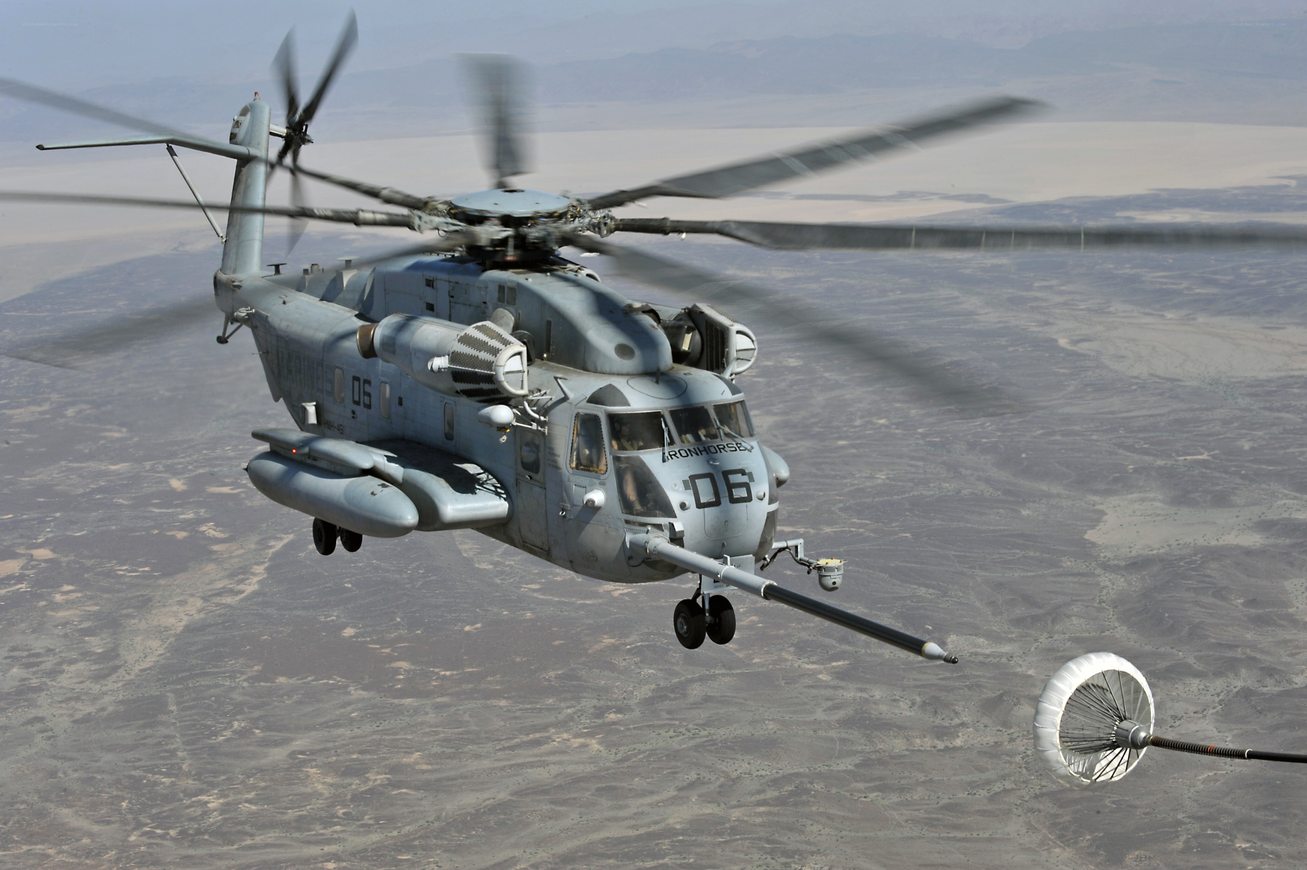 Marine Corps helicopter in flight