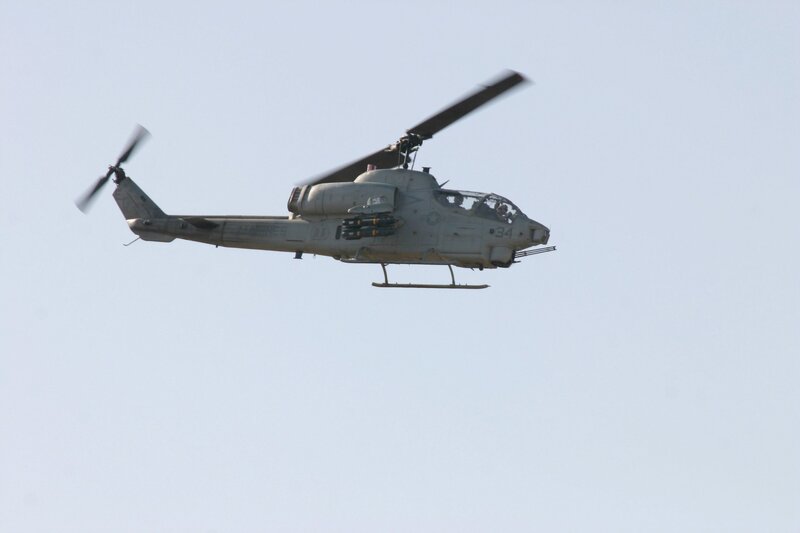 Marine Corps helicopter in flight
