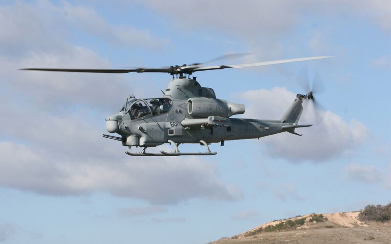 Marine Corps helicopter in flight