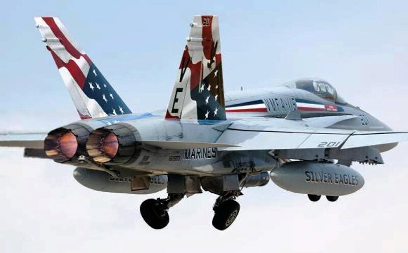 Marine Corps Jet in Flight — Gray