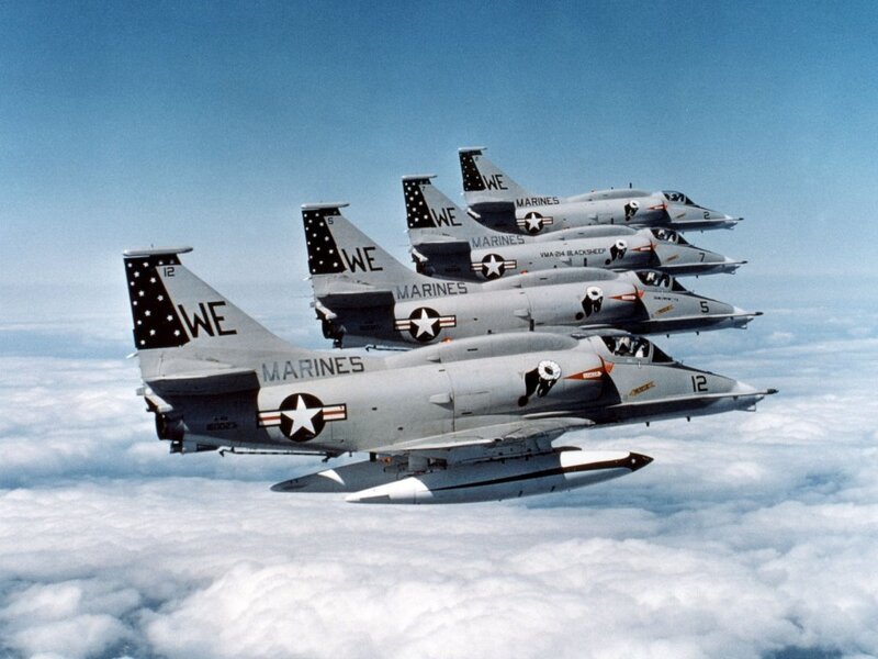 Marine Corps jets in formation