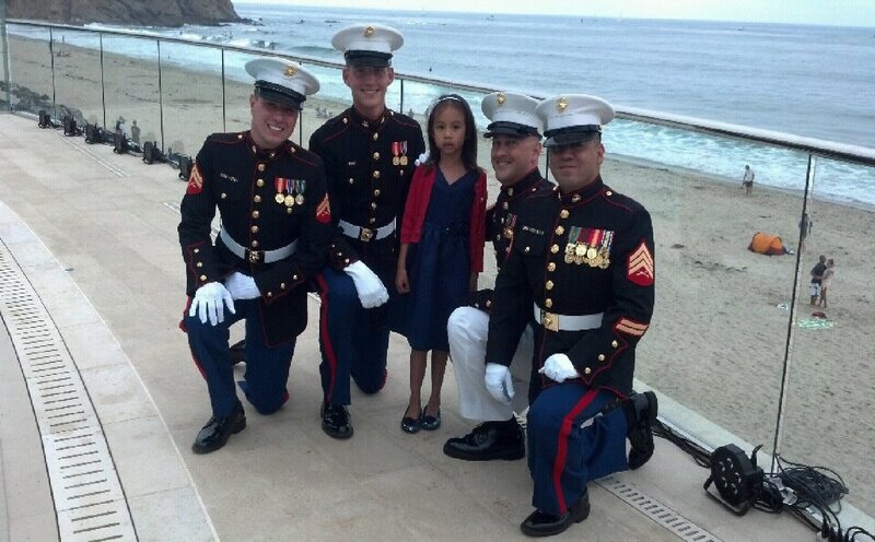 Marine Corps Members with Girl