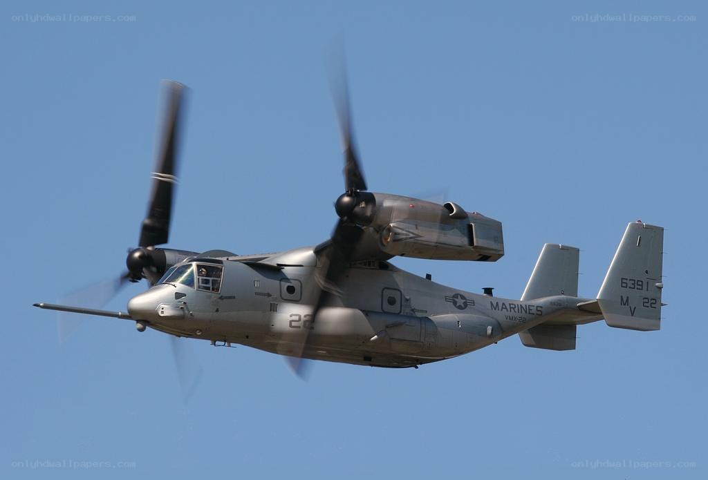 Marine Corps Osprey in flight