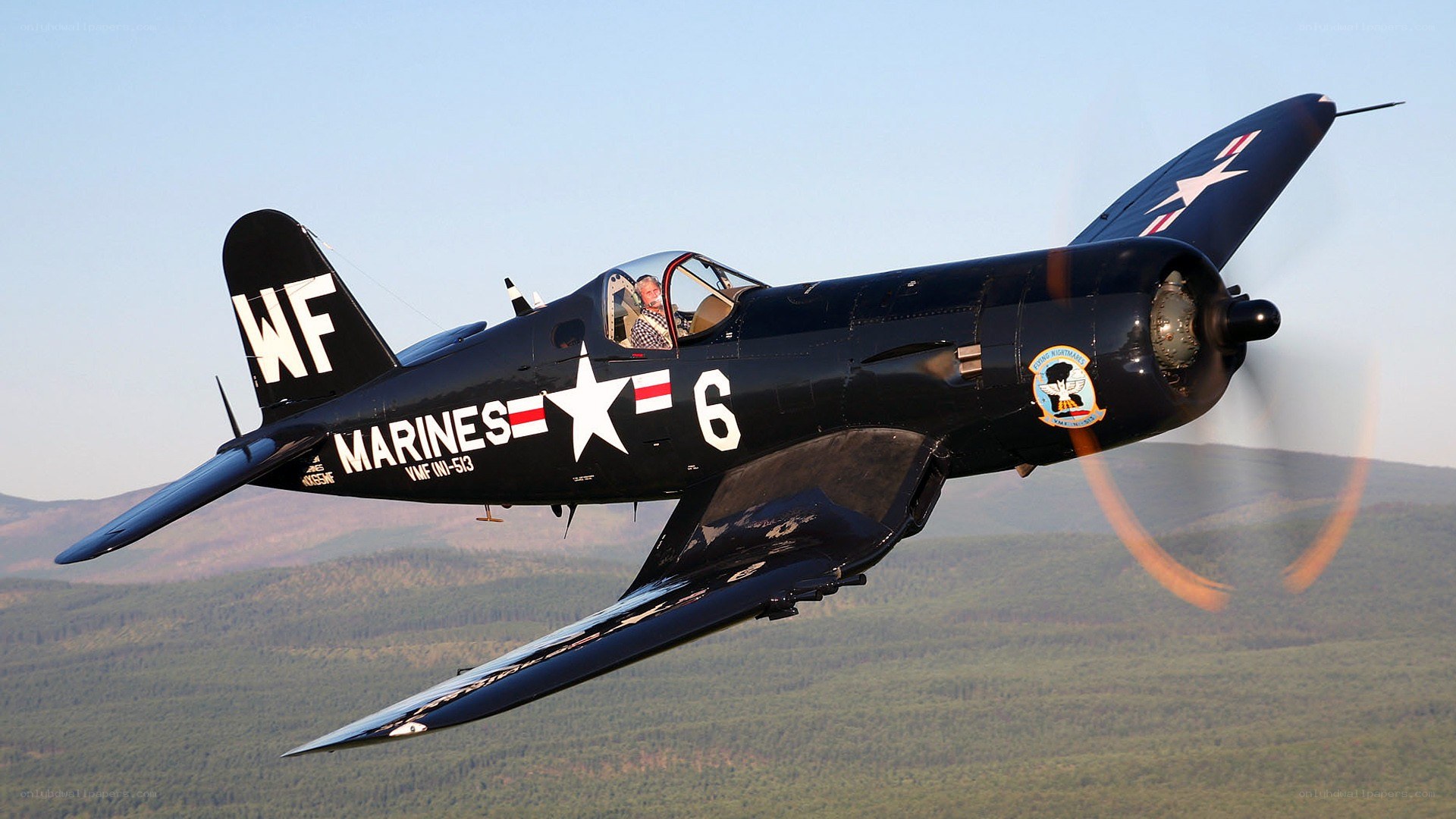 Marine Corsair in flight