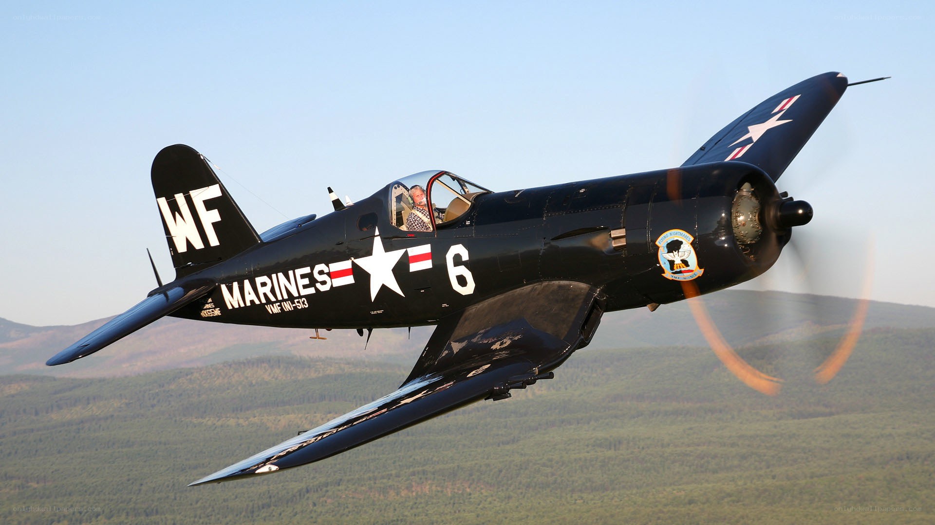 Marine Corsair in flight