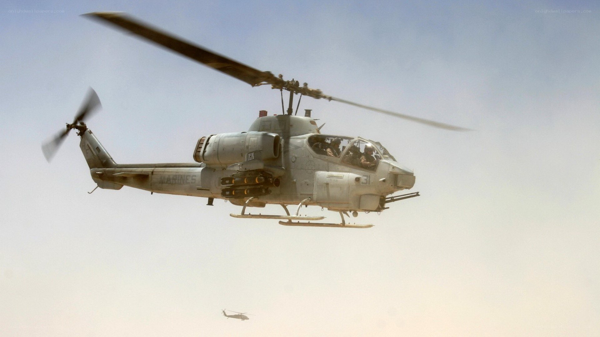 Marine helicopter in flight