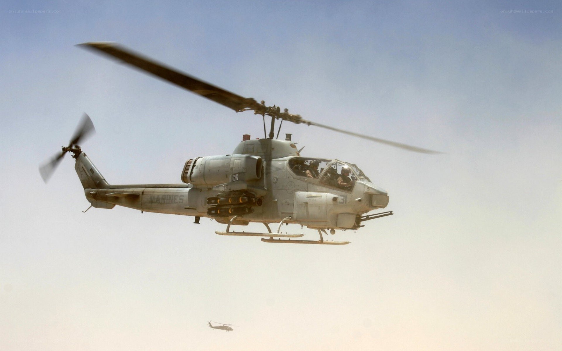 Marine helicopter in flight
