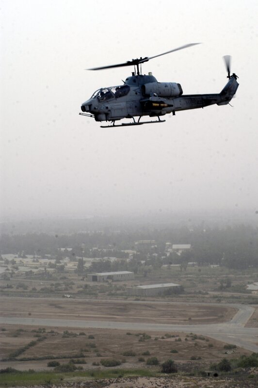 Marine helicopter in flight