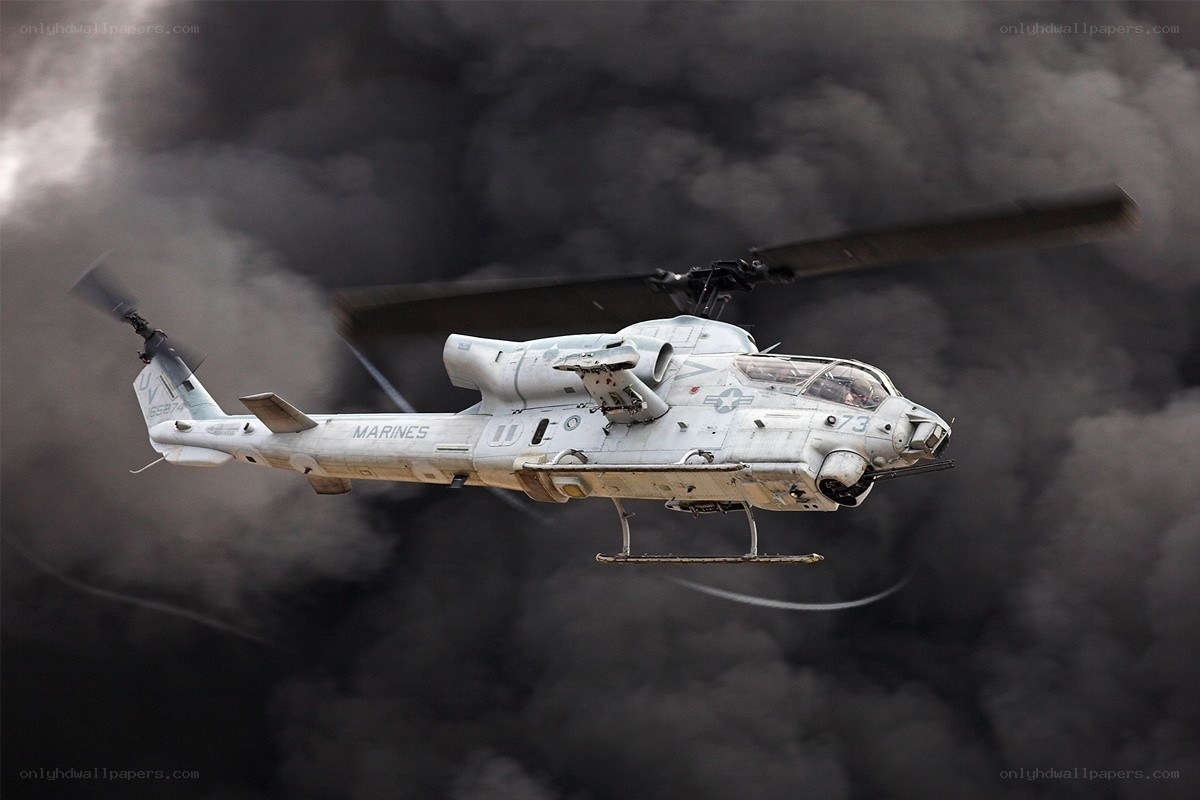 Marine helicopter in flight