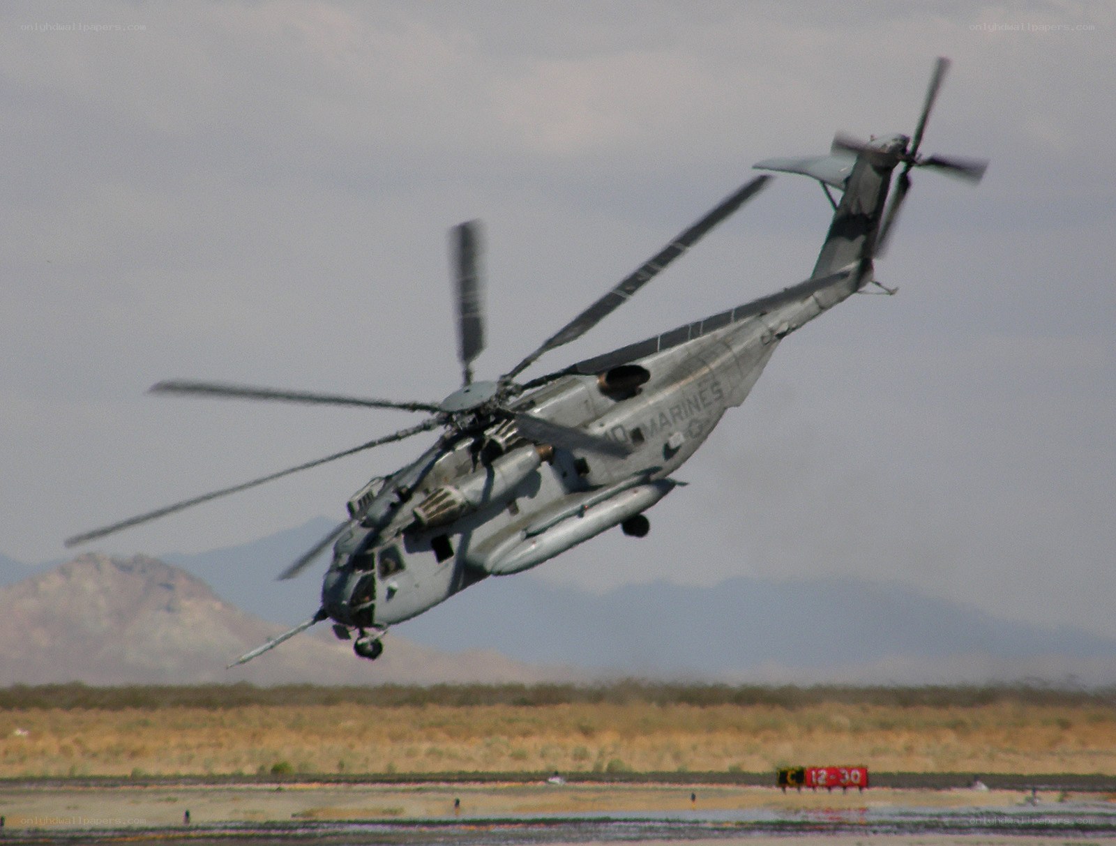 Marine helicopter in flight