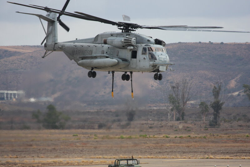 Marine helicopter in flight