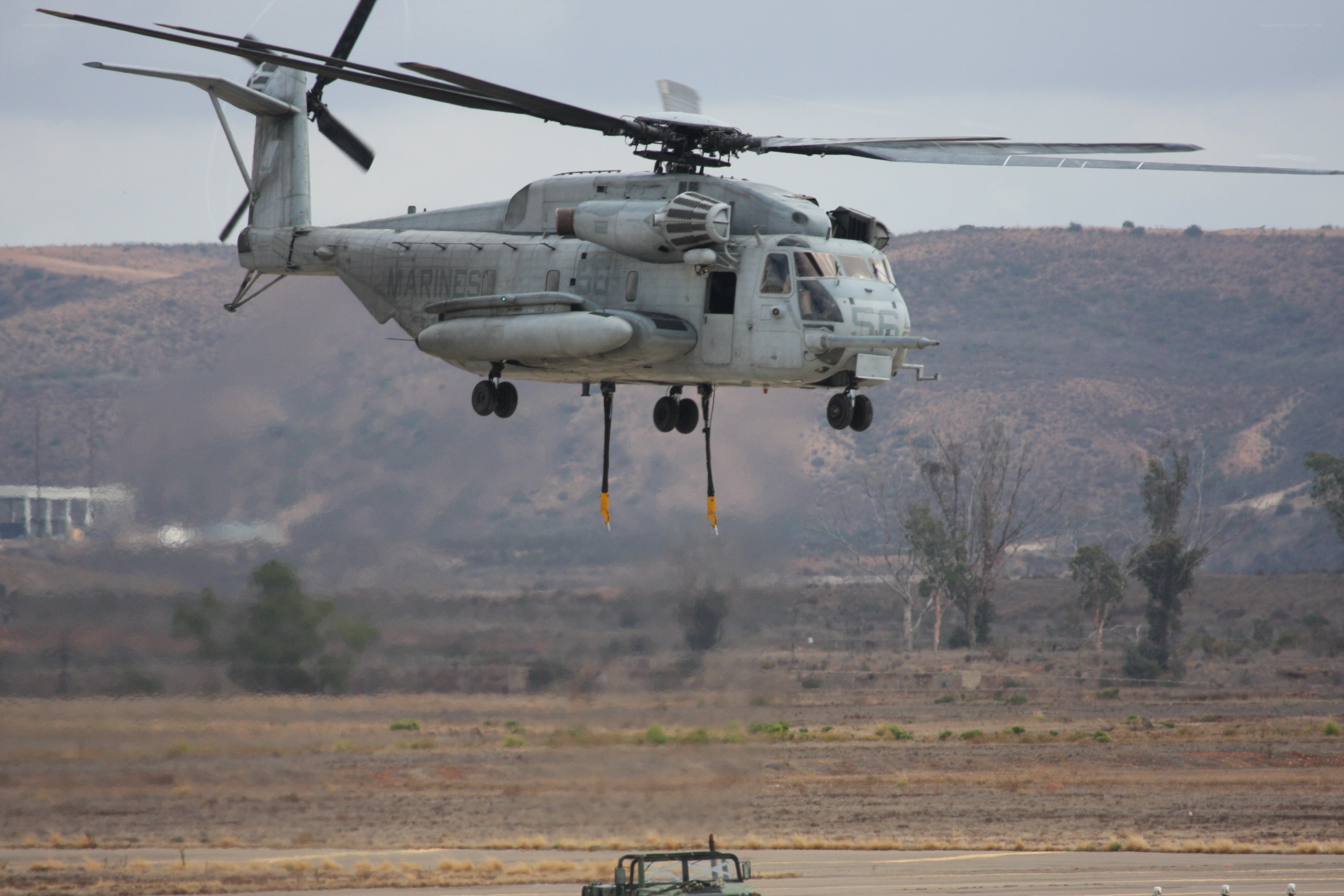 Marine helicopter in flight