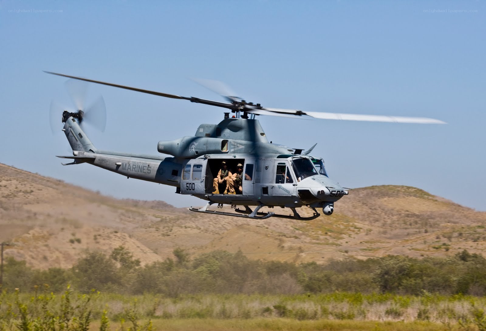 Marine helicopter in flight