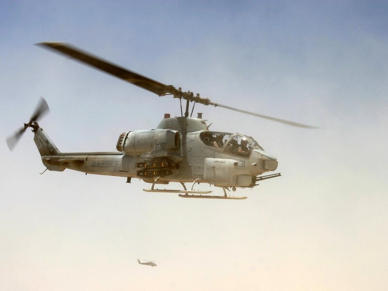 Marine helicopter in flight