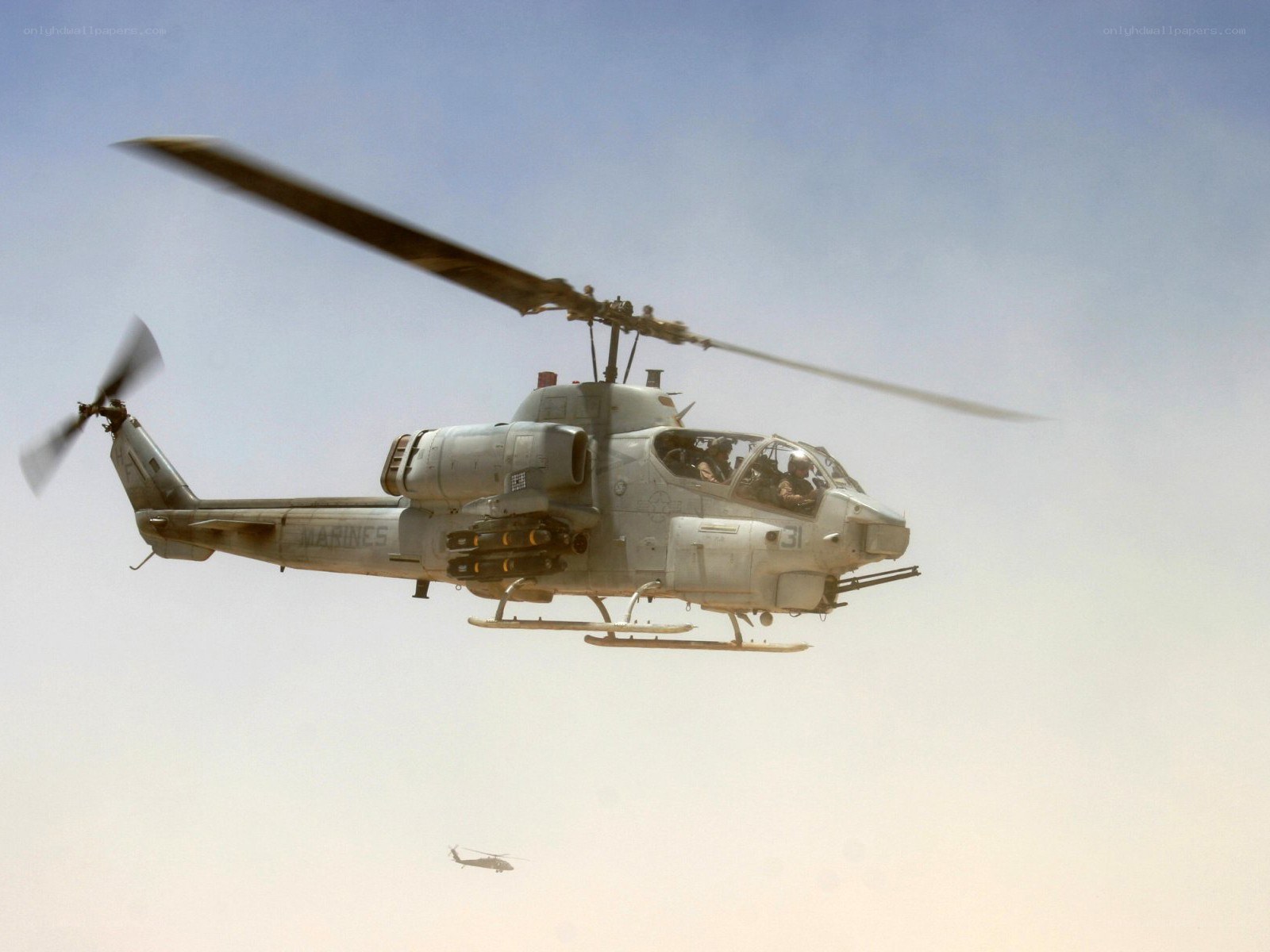 Marine helicopter in flight