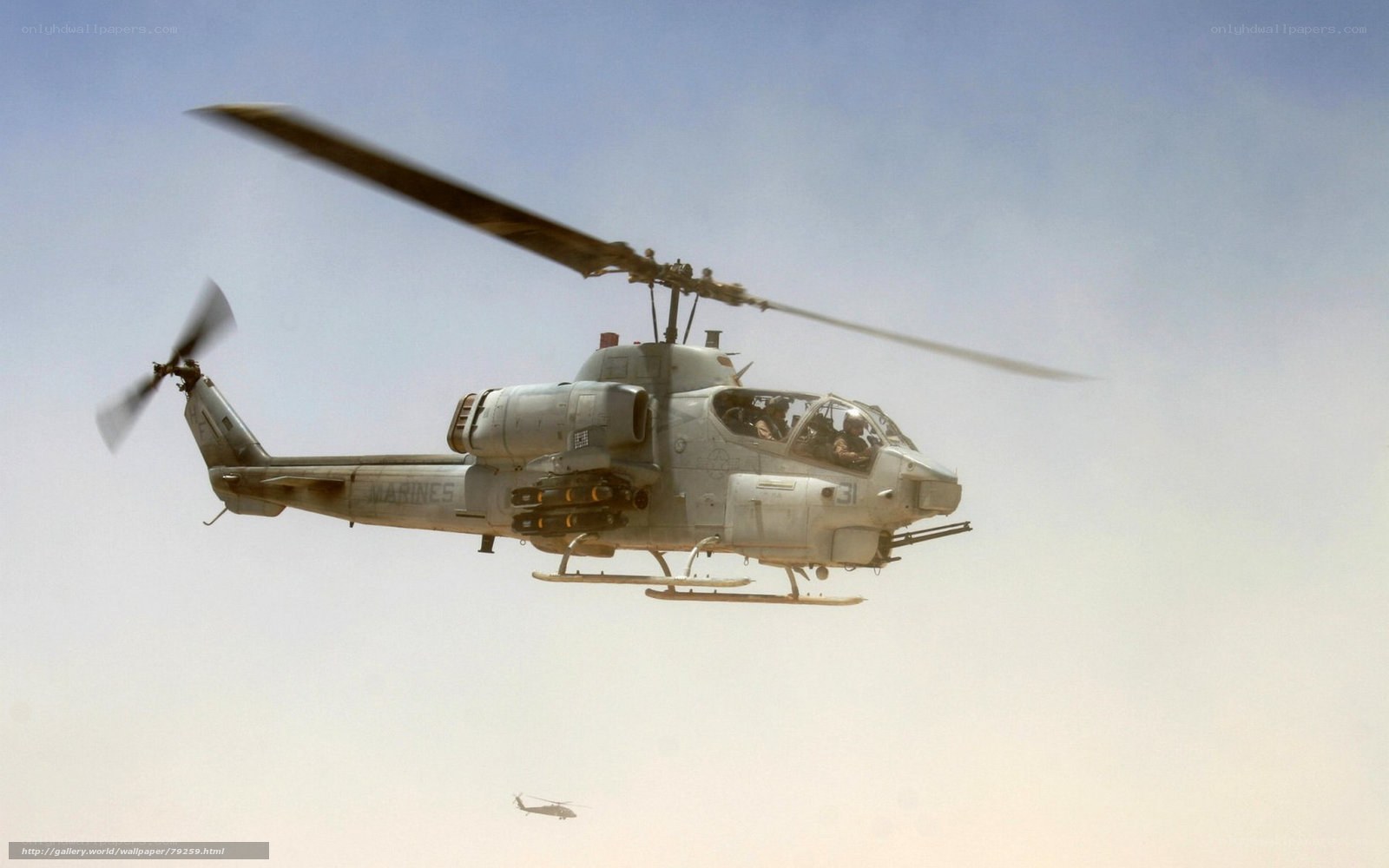 Marine helicopter in flight