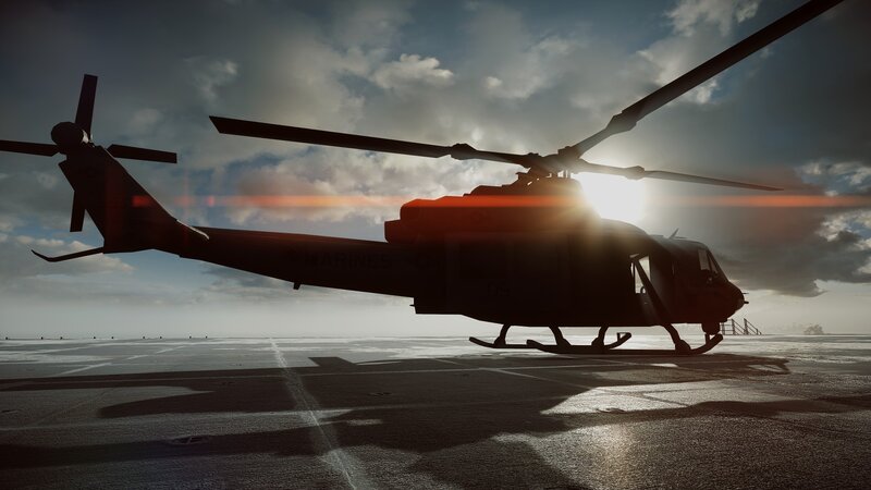 Marine Helicopter on Deck — Black