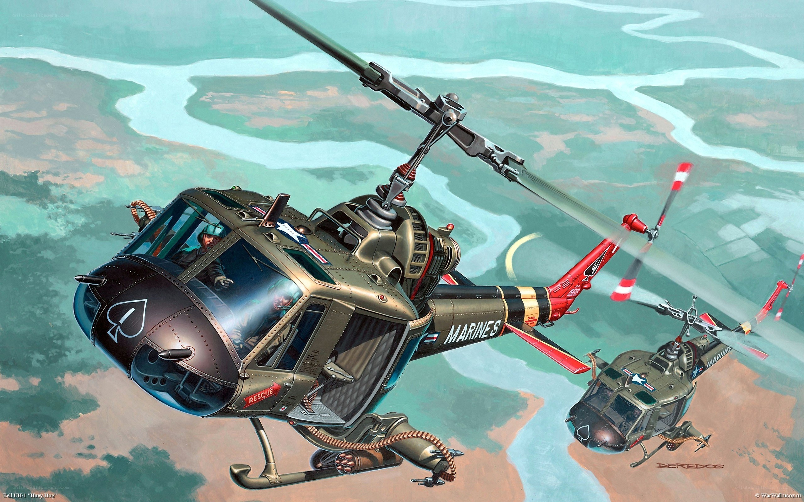 Marine helicopters in flight