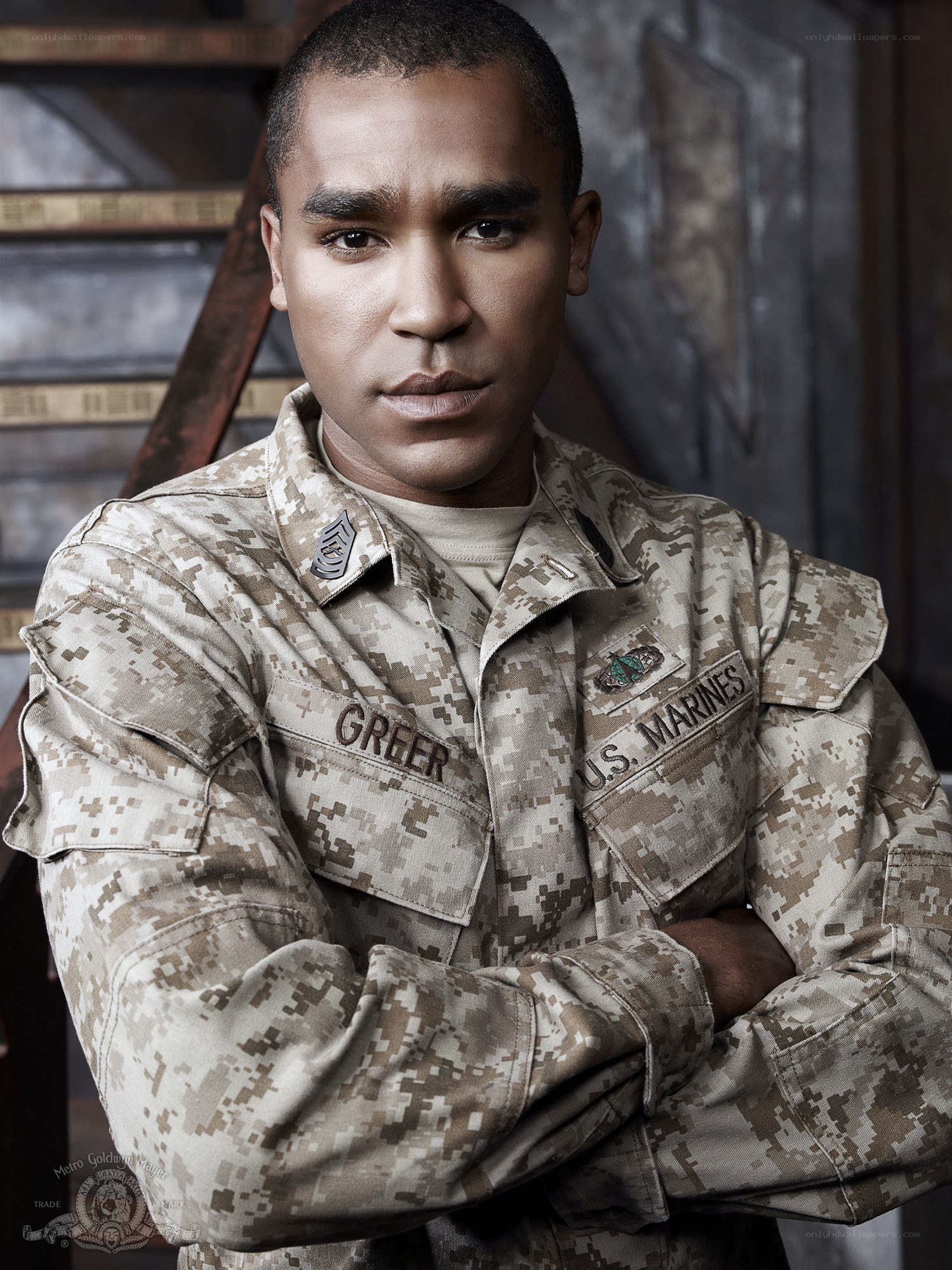 Marine in camouflage uniform