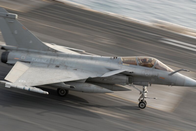 Marine jet on runway