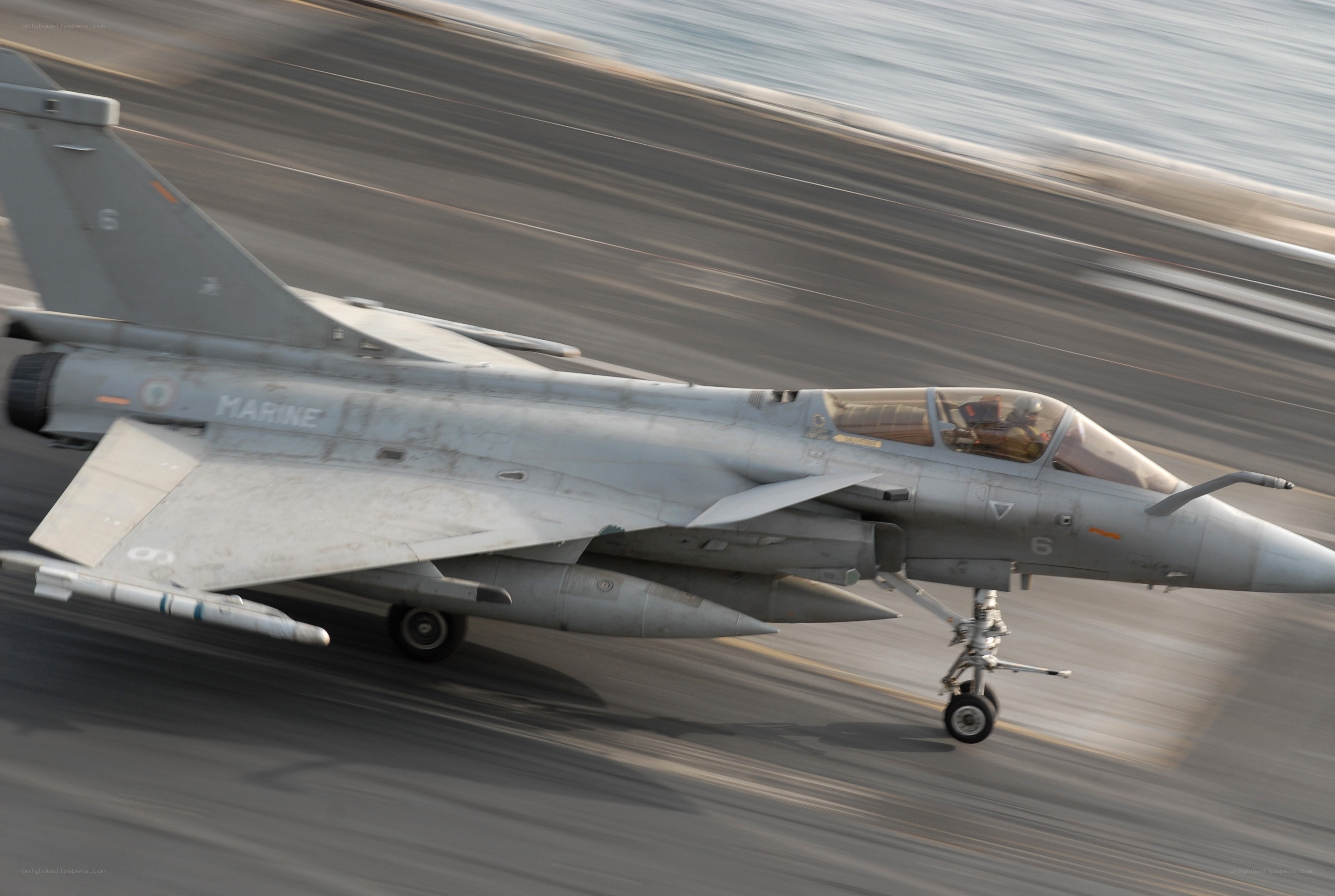 Marine jet on runway