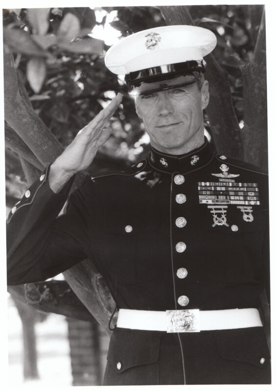 Marine officer saluting