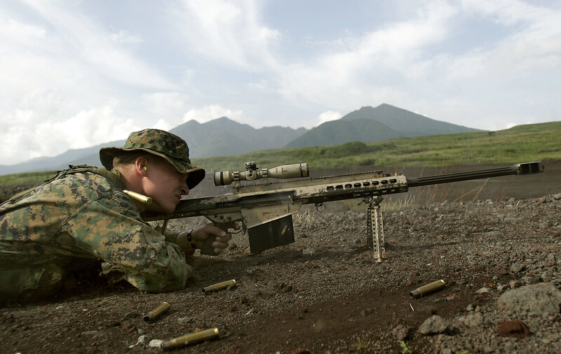 Marine sniper in action