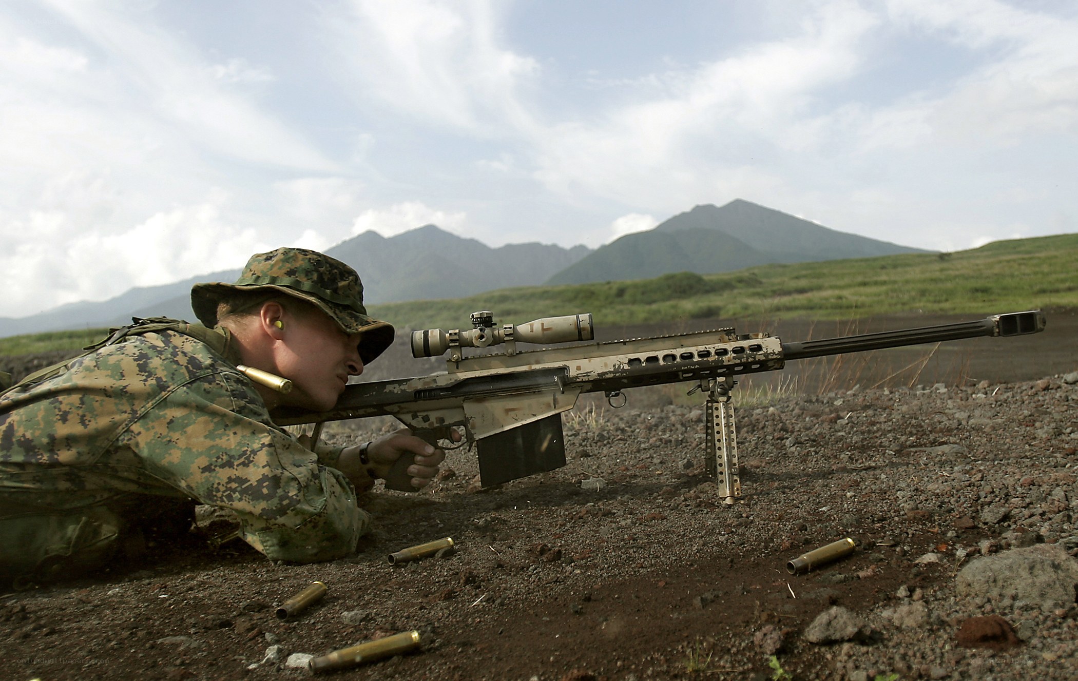 Marine sniper in action