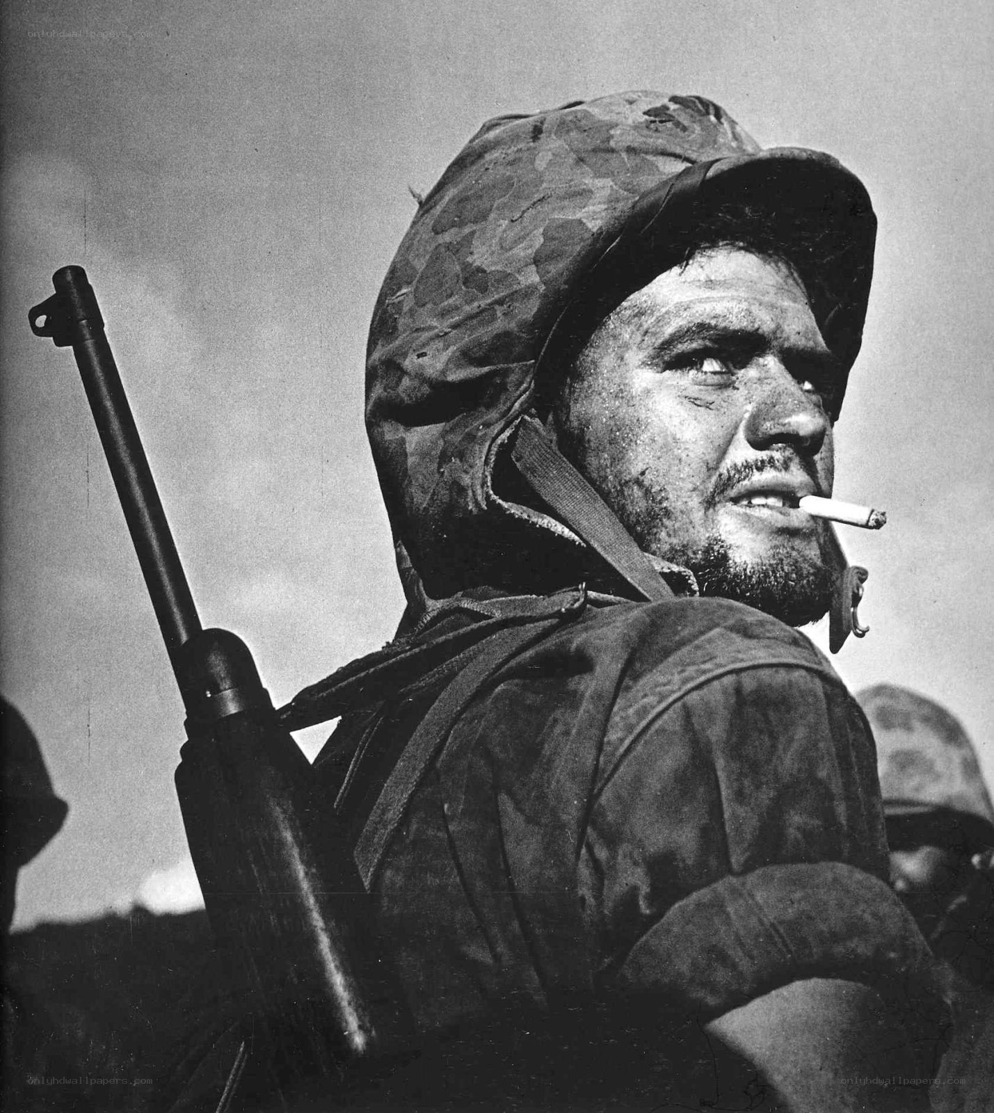 Marine soldier with cigarette