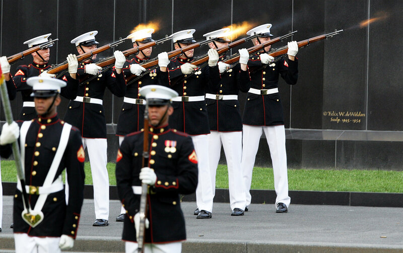Marines Firing Rifles